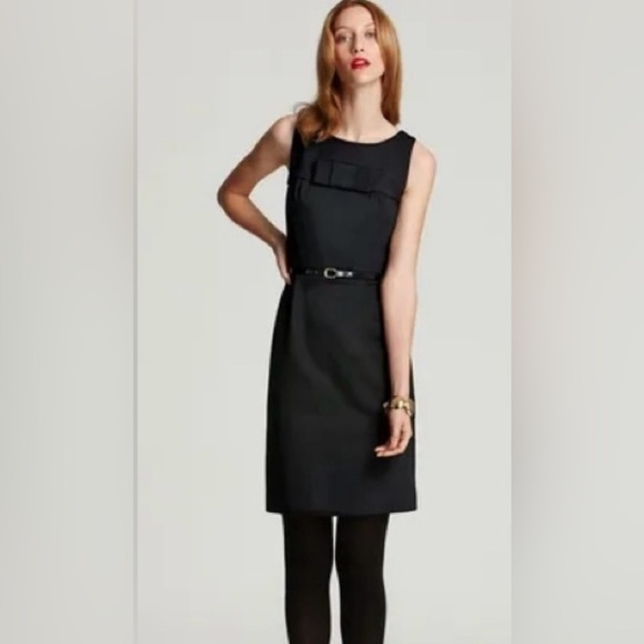KATE SPADE Francie Ponte Bow Mini Pencil Dress Black Sleeveless Size 6 - Picture 1 of 14